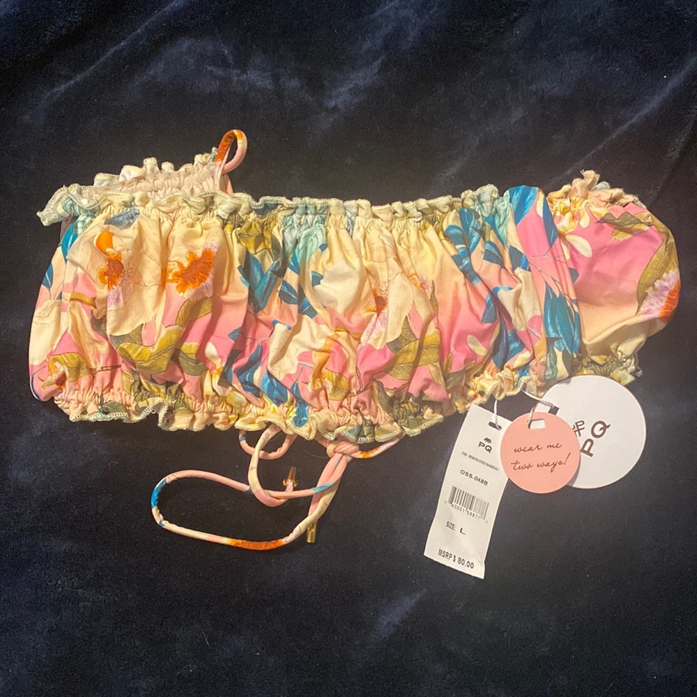 PQ Oasis Remi Ruched Bandeau Top  size large